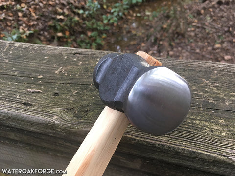 Hand-forged planishing hammer - Double headed round hammer for blacksmithing